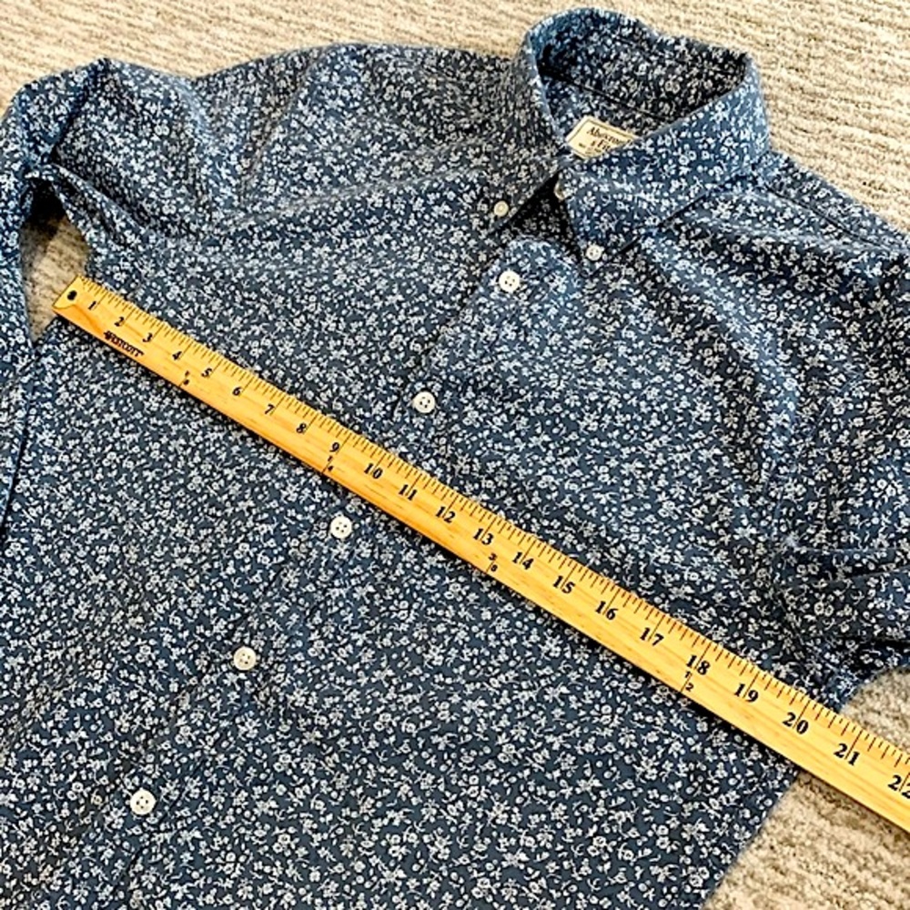 Abercrombie & Fitch Mens Floral Print Long Sleeve Button Shirt Size M Stretch - Picture 7 of 10